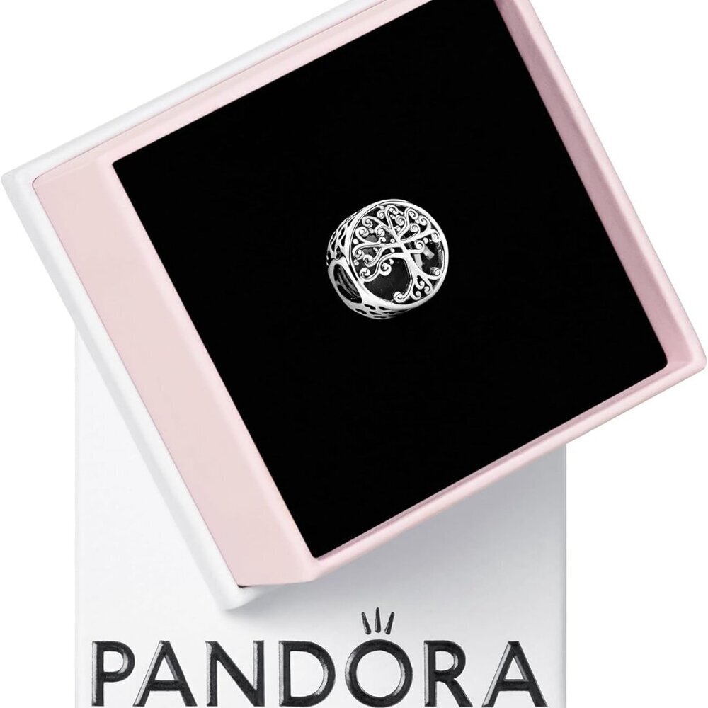 Openwork Family Roots Charm Sterling Silver Gift for Her Mom Kids Bracelet